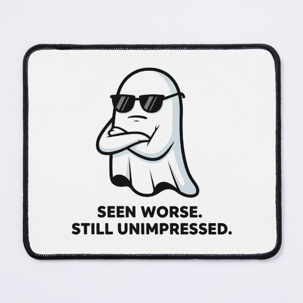 Item preview, Ghost of Meh – Bored Minimalist Ghost With Sarcastic Attitude designed and sold by MegzDesign.