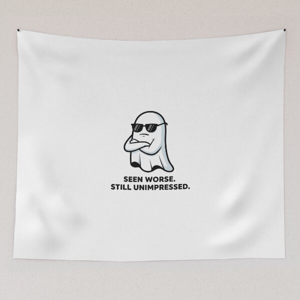 Item preview, Ghost of Meh – Bored Minimalist Ghost With Sarcastic Attitude designed and sold by MegzDesign.