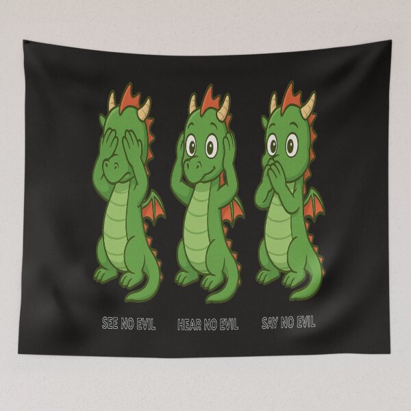 Item preview, Three wise Dragons see/hear/speak no evil  designed and sold by JamesDunican.
