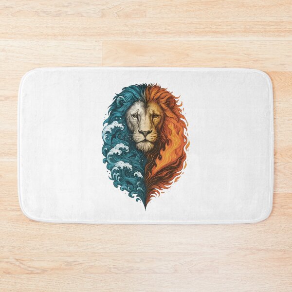 Item preview, Elemental Lion: Fierce Water and Fire Yin Yang Design designed and sold by Shoot-The-Moon.