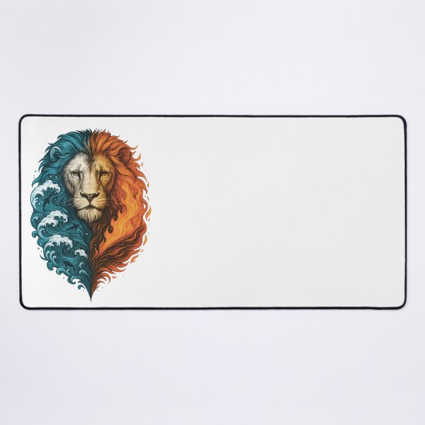 Item preview, Elemental Lion: Fierce Water and Fire Yin Yang Design designed and sold by Shoot-The-Moon.