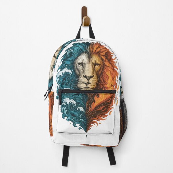 Item preview, Elemental Lion: Fierce Water and Fire Yin Yang Design designed and sold by Shoot-The-Moon.