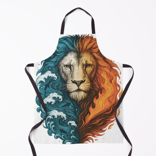 Item preview, Elemental Lion: Fierce Water and Fire Yin Yang Design designed and sold by Shoot-The-Moon.