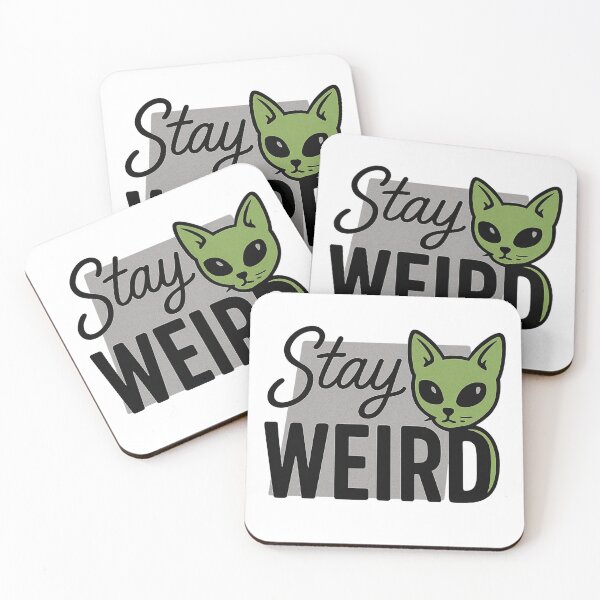 Item preview, Stay Weird – Funny Space Cat T-Shirt / Sticker / Gift for Weirdos & Cat Lovers designed and sold by MAB CREATIVE.