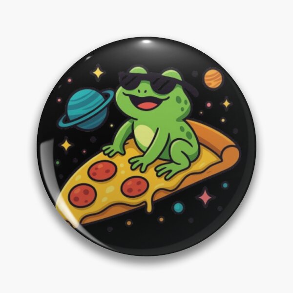 Item preview, Frog on a Pizza Rocket – Cosmic Vibes Only designed and sold by Pawtastic Vibes.
