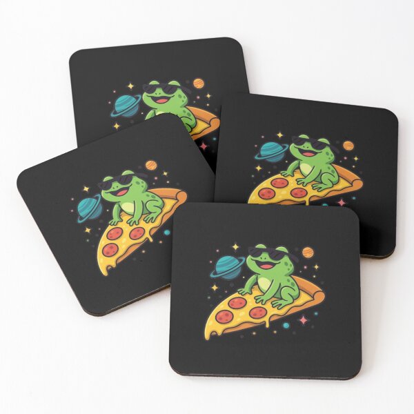 Item preview, Frog on a Pizza Rocket – Cosmic Vibes Only designed and sold by Pawtastic Vibes.