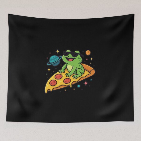 Item preview, Frog on a Pizza Rocket – Cosmic Vibes Only designed and sold by Pawtastic Vibes.