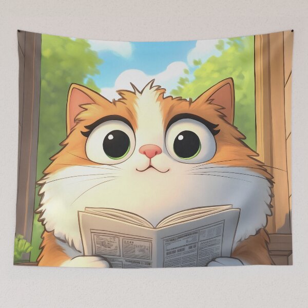 Item preview, Animal Adorable Turkish Van Cat Reads Newspaper Toilet Moment designed and sold by earlobejerk.
