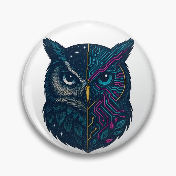 Item preview, Cyber Owl: Futuristic Tech and Nature Hybrid Design designed and sold by Shoot-The-Moon.