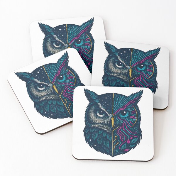Item preview, Cyber Owl: Futuristic Tech and Nature Hybrid Design designed and sold by Shoot-The-Moon.