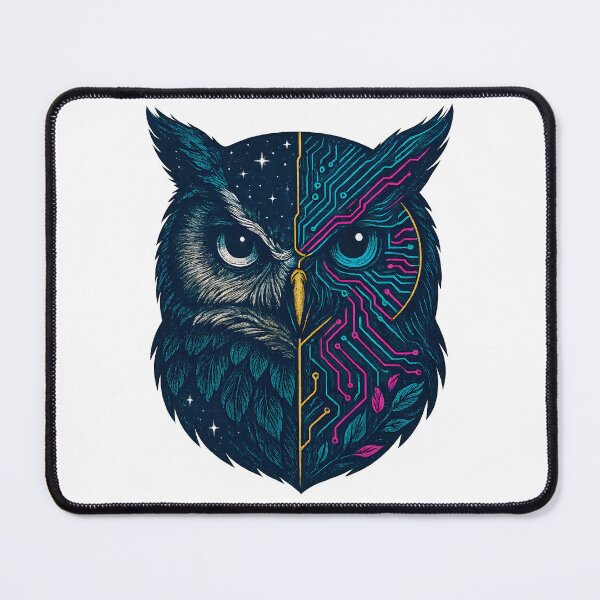 Item preview, Cyber Owl: Futuristic Tech and Nature Hybrid Design designed and sold by Shoot-The-Moon.