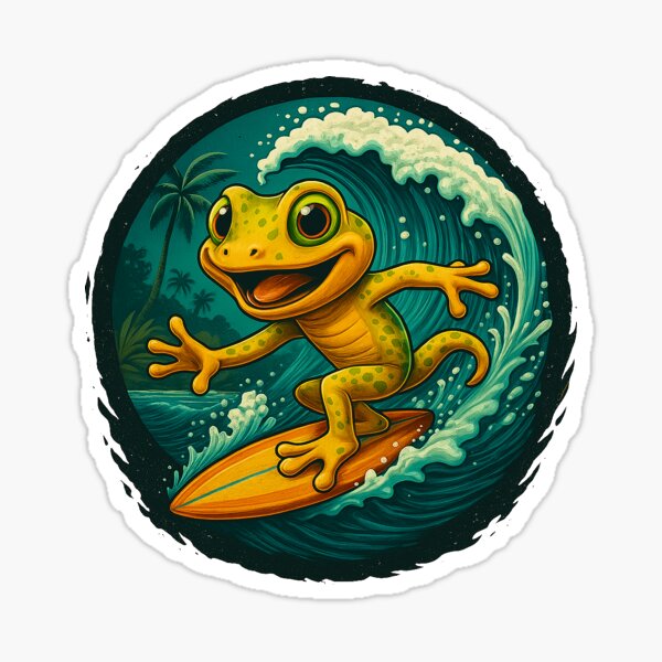 Item preview, Surfing Gecko – Tropical Surfer Design designed and sold by Tropic-Tribe.