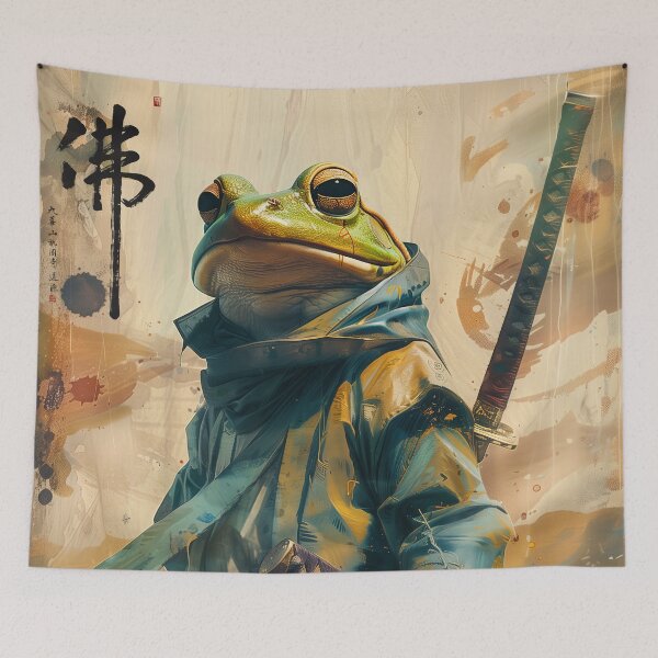 Item preview, Samurai Frog - Japanese Traditional/Modern Art | Wall Art | Modern Decoration | Ukiyo-e Art designed and sold by alfmar.