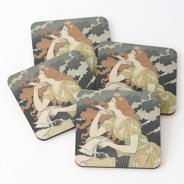 Item preview, Art Nouveau Girl Writing designed and sold by LoveVintageToo.