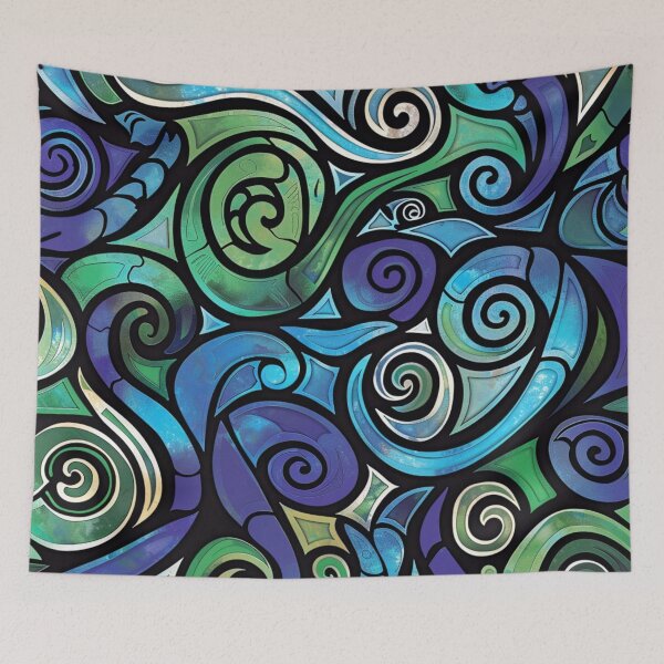 Item preview, New Zealand Māori Paua Pattern Koru Design 444 designed and sold by GrinGalore.