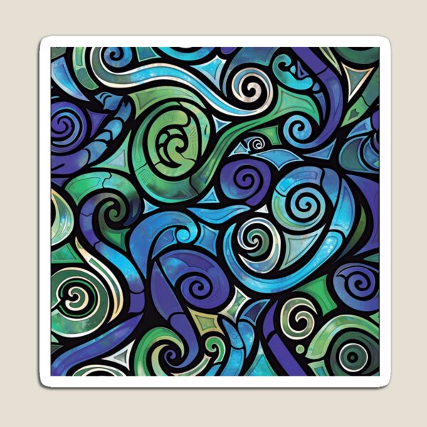 Item preview, New Zealand Māori Paua Pattern Koru Design 444 designed and sold by GrinGalore.