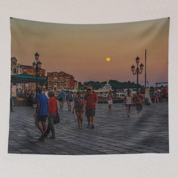 Item preview, Sunset and full moon on Riva degli Schiavoni, Venice designed and sold by Steven Weeks.