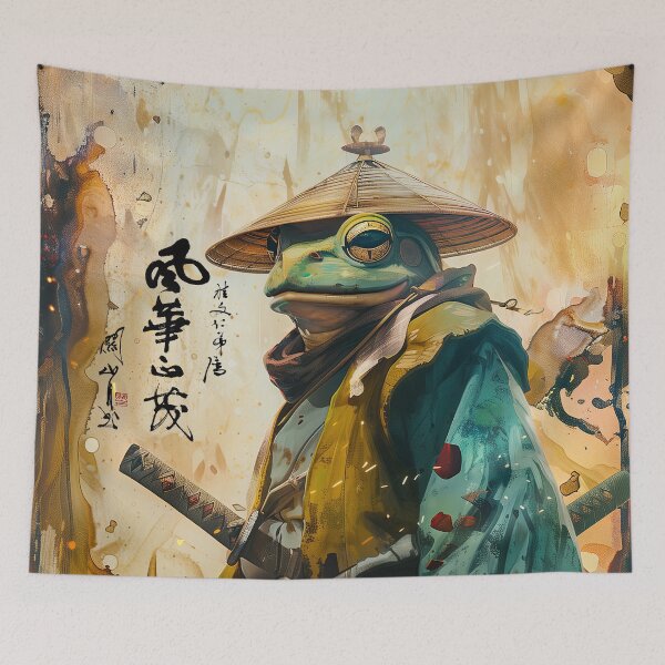 Item preview, Samurai Frog - Japanese Traditional/Modern Art | Wall Art | Modern Decoration | Ukiyo-e Art designed and sold by alfmar.