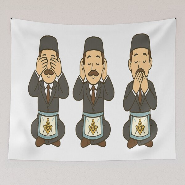 Item preview, Three wise Freemasons see/hear/speak no evil designed and sold by JamesDunican.