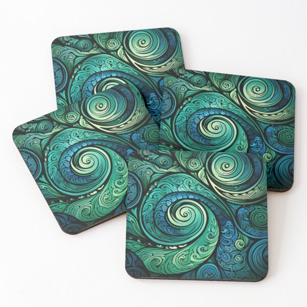 Item preview, New Zealand Māori Paua Pattern Koru Design 447 designed and sold by GrinGalore.