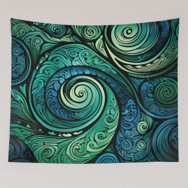 Item preview, New Zealand Māori Paua Pattern Koru Design 447 designed and sold by GrinGalore.