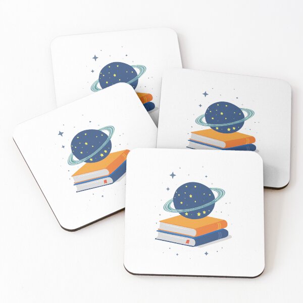 Item preview, Books with a planet and stars on top. designed and sold by jazzydevil.