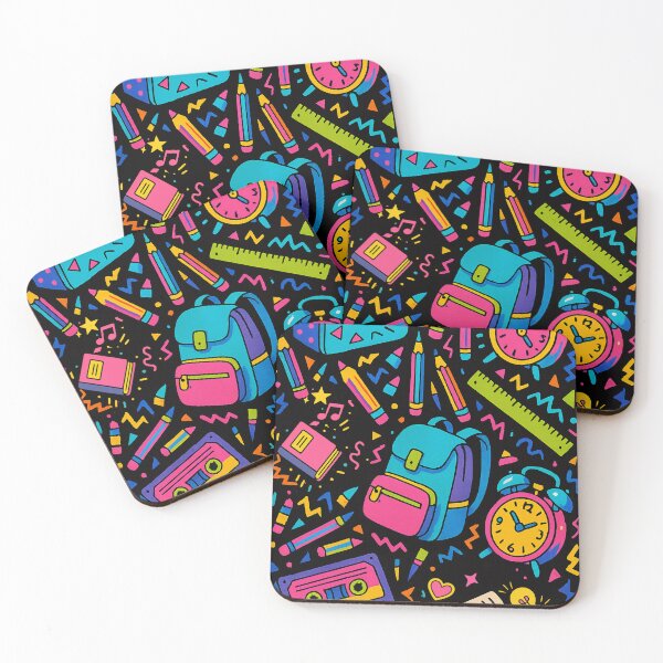 Item preview, Back to School 90s Aesthetic Pattern – Colorful Retro Supplies designed and sold by -justb-.