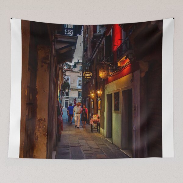Item preview, Narrow street in Venice at night designed and sold by Steven Weeks.