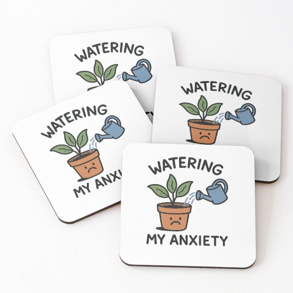 Item preview, Watering My Anxiety – Funny Plant Comic Sticker for Overthinkers designed and sold by Domci.
