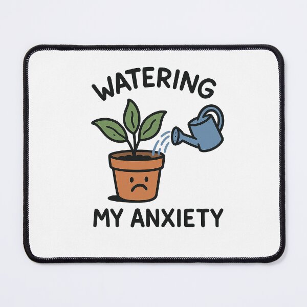 Item preview, Watering My Anxiety – Funny Plant Comic Sticker for Overthinkers designed and sold by Domci.