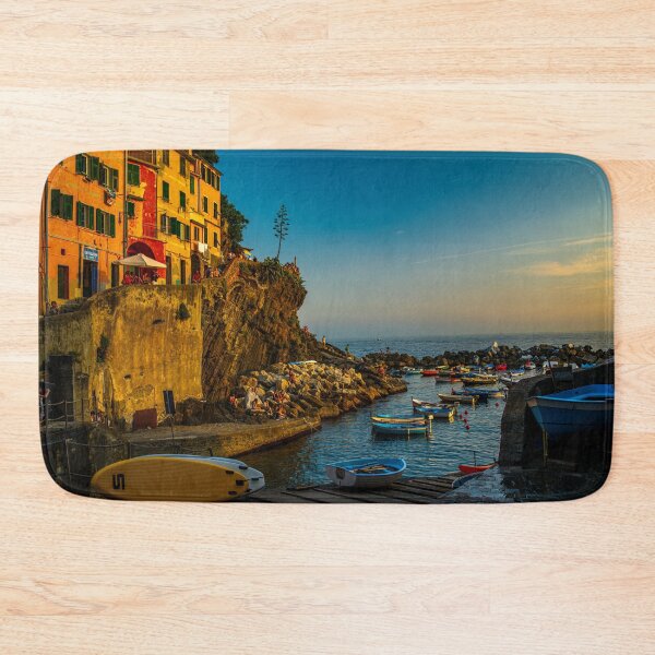 Item preview, Sunset Riomaggiore boat harbour, Cinque Terre designed and sold by Steven Weeks.