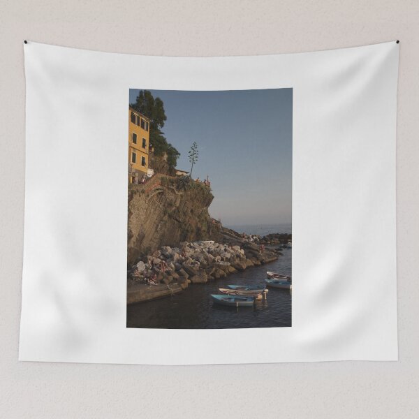 Item preview, Sunset Riomaggiore boat harbour, Cinque Terre designed and sold by Steven Weeks.