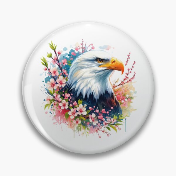 Artikelvorschau, Ein wunderschöner und stilvoller amerikanischer Adler mit bunten Blättern und farbenfrohen Blumen. entworfen und verkauft von Marcoshop10.