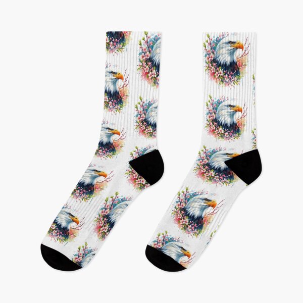Item preview, A beautiful and stylish American eagle with vibrant leaves and colorful flowers. designed and sold by Marcoshop10.