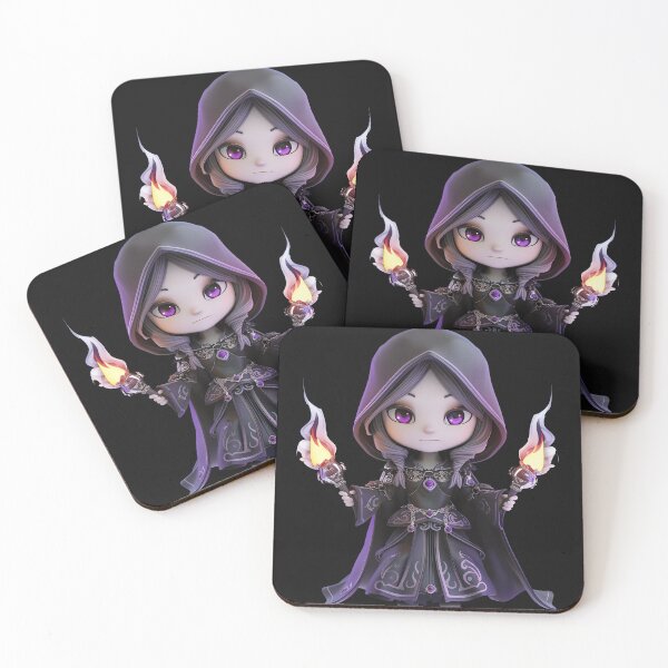 Item preview, Chibi Shadow Witch | Lunar Fire Priestess of the Night designed and sold by GoldenChiArt.