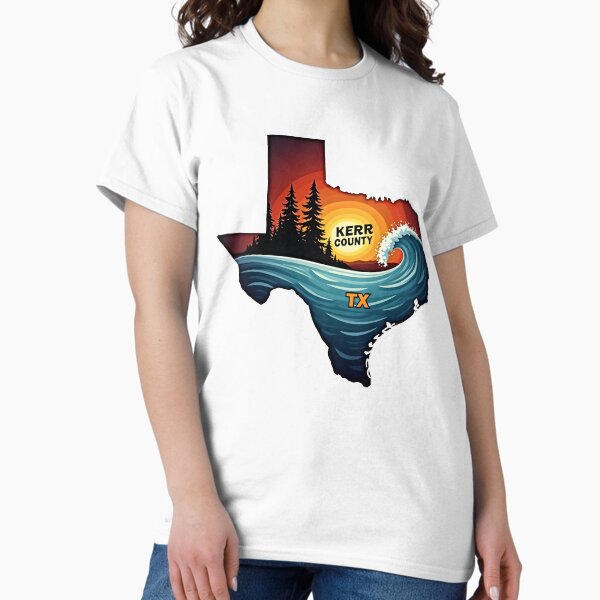 Item preview, Kerr County Strong Texas Retro Sunset  designed and sold by Printify Zone.