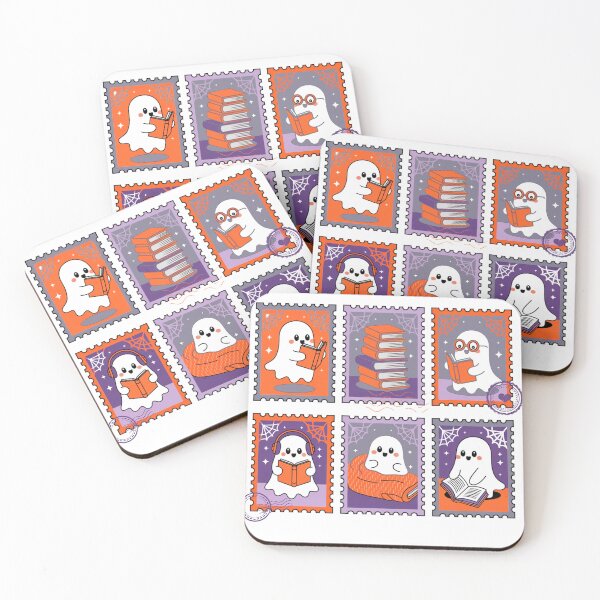 Artikelvorschau, Briefmarkendesign für Halloween-Geister entworfen und verkauft von BosskaDesign.