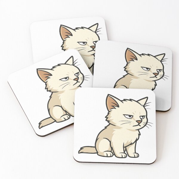 Item preview, Grumpy Cat Mood – Sarcastic Cartoon Kitty Sticker designed and sold by CanSparkleArt.