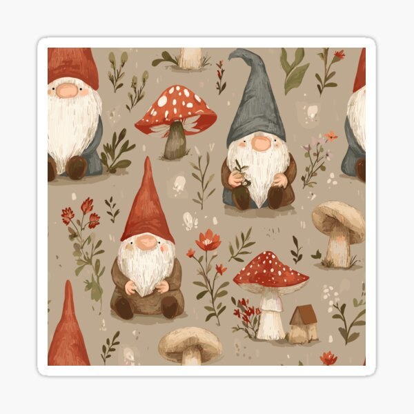 Item preview, Whimsical Gnome Pattern designed and sold by bapupa.