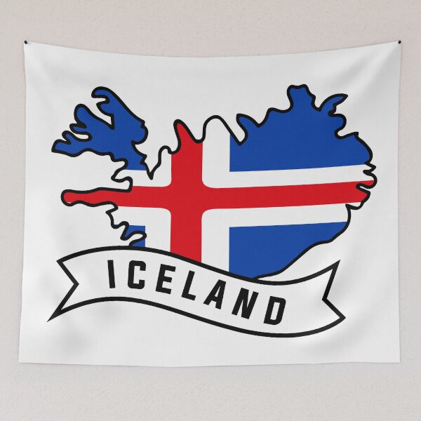 Item preview, Iceland flag map designed and sold by Wolagno.