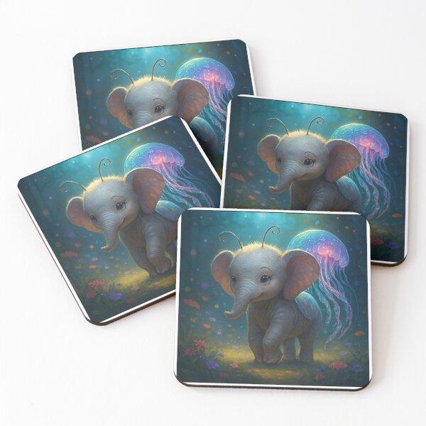 Item preview, Jellyphant – Adorable Baby Elephant with Jellyfish Glow designed and sold by AIUnfiltered.