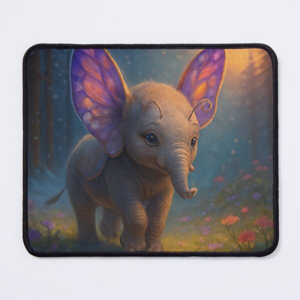 Item preview, Flutterphant – Baby Elephant with Magical Butterfly Ears designed and sold by AIUnfiltered.
