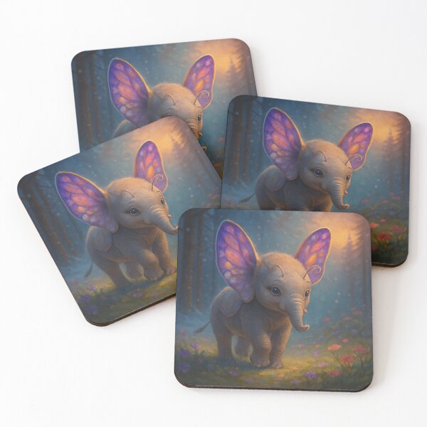 Item preview, Flutterphant – Baby Elephant with Magical Butterfly Ears designed and sold by AIUnfiltered.