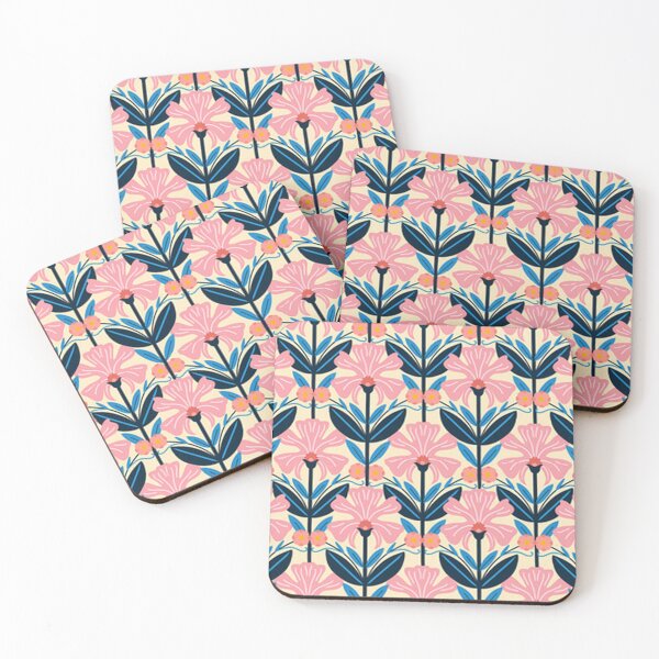 Item preview, Gorgeous Art Deco Floral Pattern in Pink! designed and sold by LoveVintageToo.