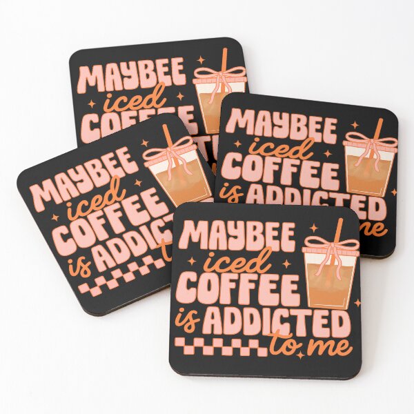 Item preview, Maybe Iced Coffee Is Addicted to Me – Cute Pastel Coffee Quote Art designed and sold by haitrieuic96.