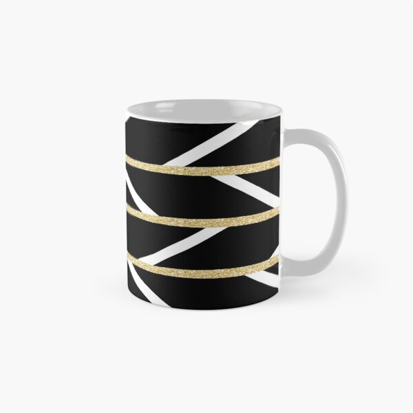 Item preview, Modern faux gold glitter black chevron pattern designed and sold by GirlyTrend.