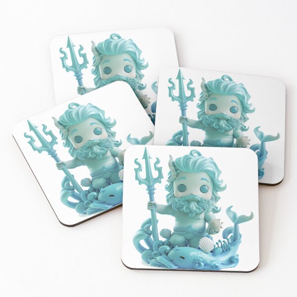 Item preview, Chibi Poseidon | Greek God of the Sea with Trident and Waves designed and sold by GoldenChiArt.