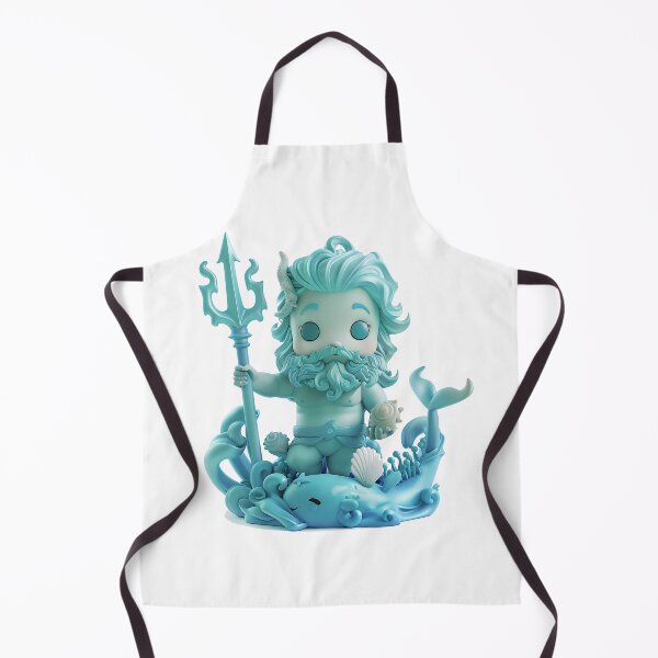 Item preview, Chibi Poseidon | Greek God of the Sea with Trident and Waves designed and sold by GoldenChiArt.