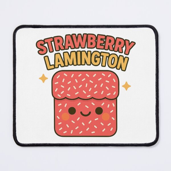 Item preview, Strawberry Lamington Delight - Cute Kawaii Australian Dessert Design designed and sold by POPDOTSHOP.
