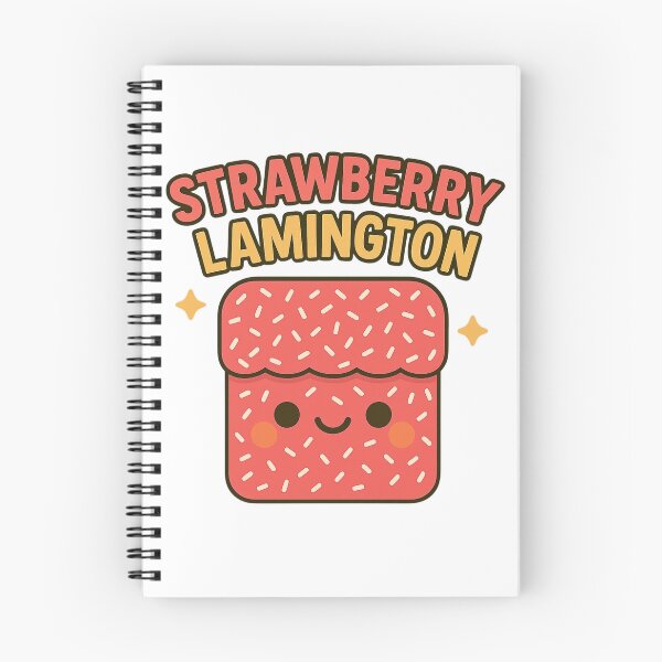 Item preview, Strawberry Lamington Delight - Cute Kawaii Australian Dessert Design designed and sold by POPDOTSHOP.